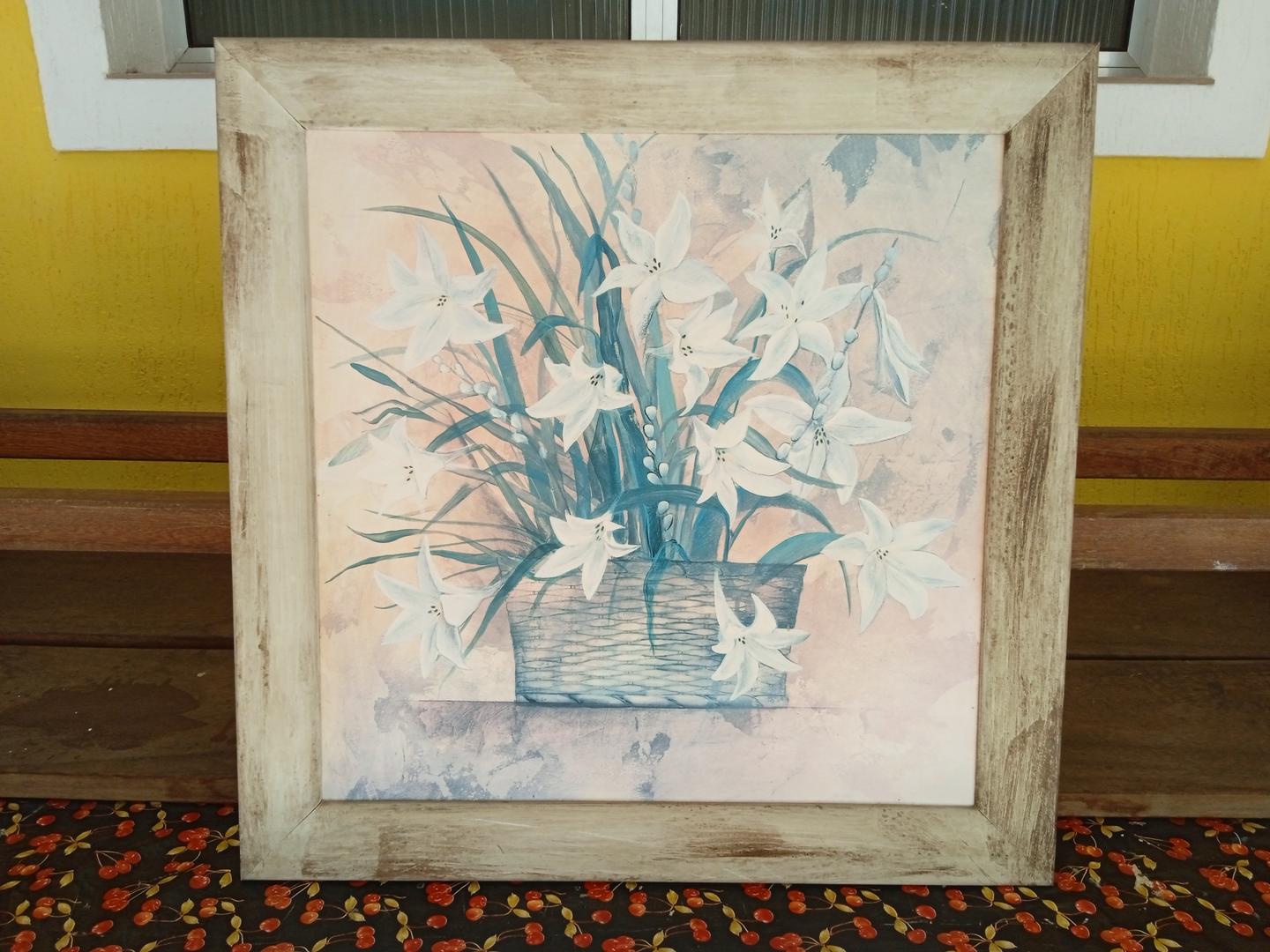 Quadro / Tela Decorativa em MDF Marrom 78 cm x 78 cm x 3 cm