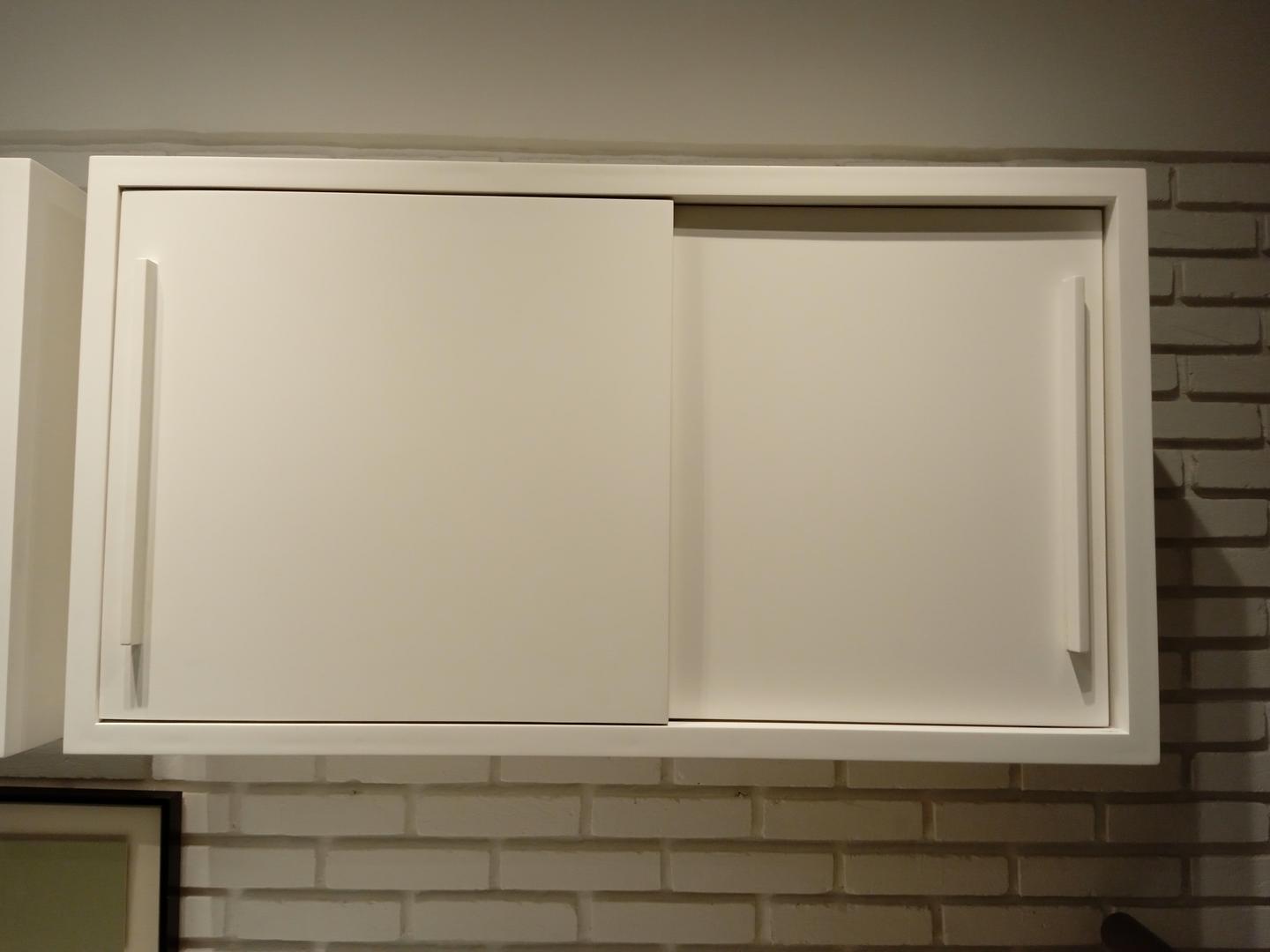 Armário de cozinha aéreo c/ 2 portas de correr em MDF Branco 64 cm x 103 cm x 36 cm