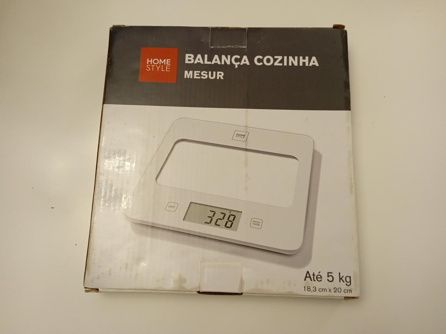 Balança eletrônica de cozinha Home Style Mesur em Vidro Branca 3 cm x 20 cm x 20 cm