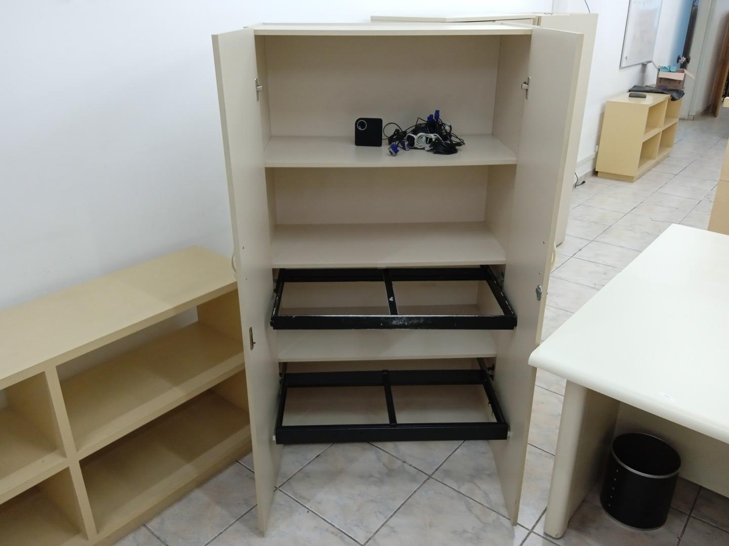 Armário alto de Escritório c/ 2 gavetas de pasta suspensa em MDF / MDF Bege