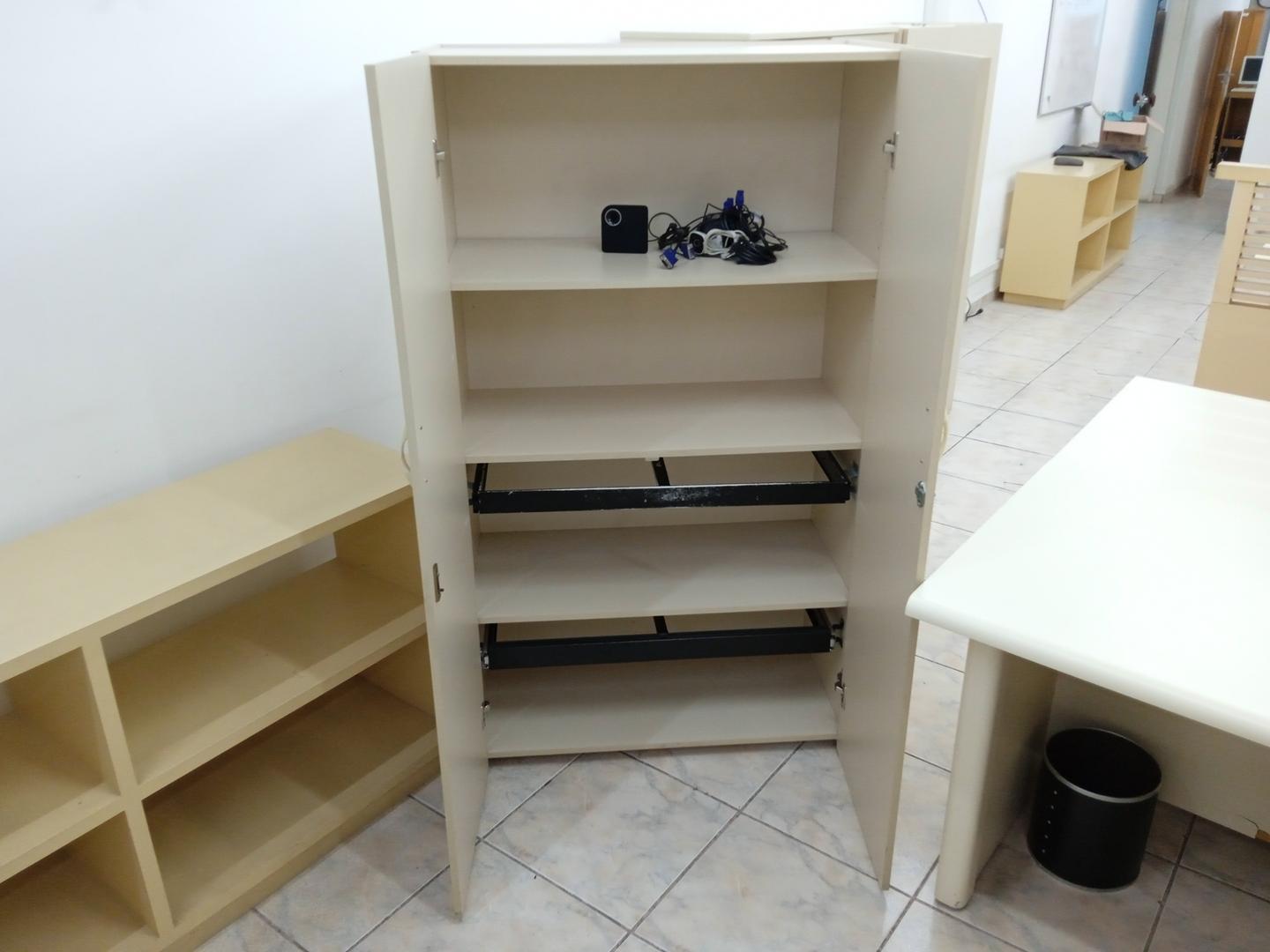 Armário alto de Escritório c/ 2 gavetas de pasta suspensa em MDF / MDF Bege