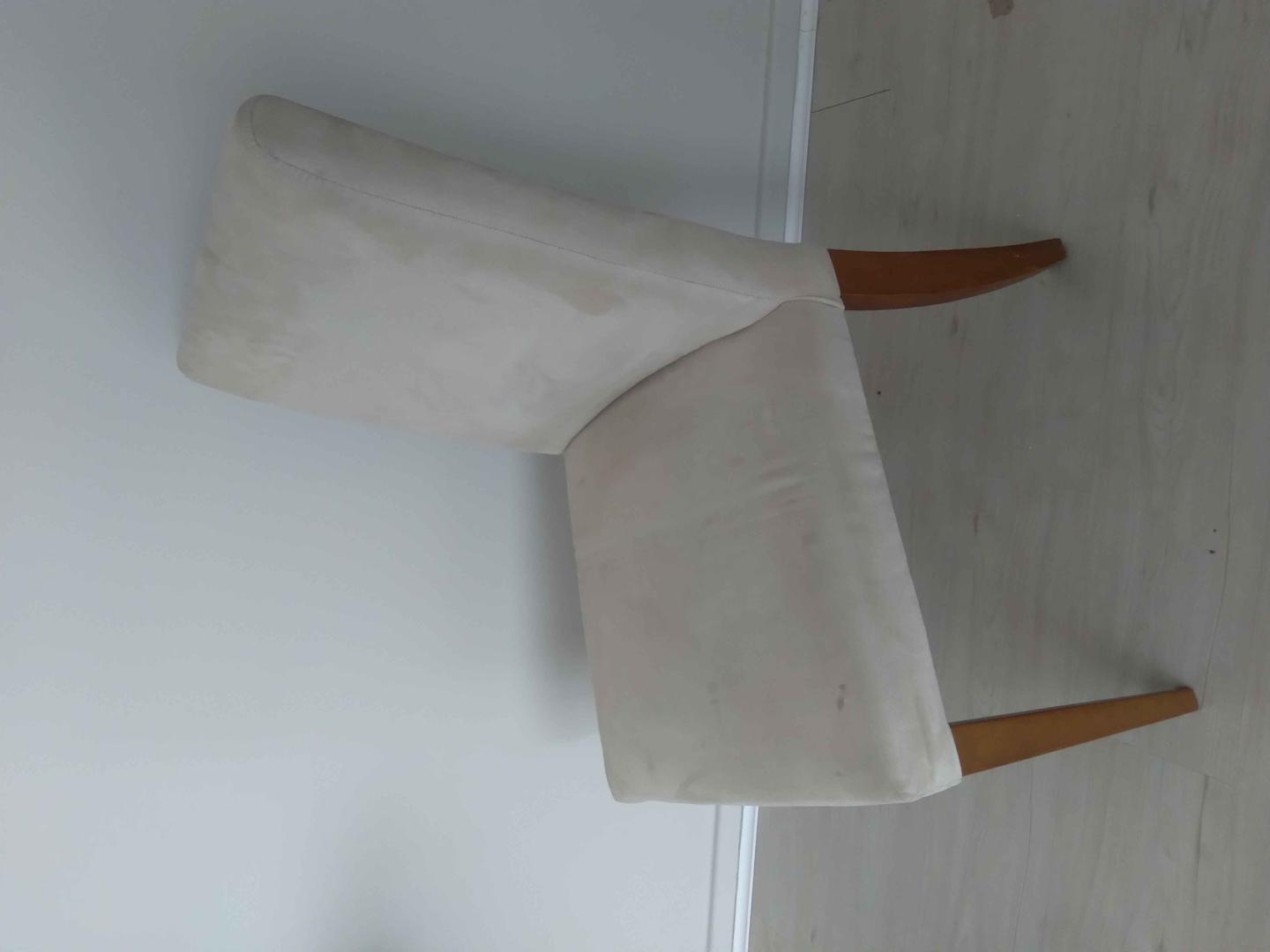 Cadeira de jantar s/ braços  em Suede / MDF Bege 92 cm x 49 cm x 50 cm