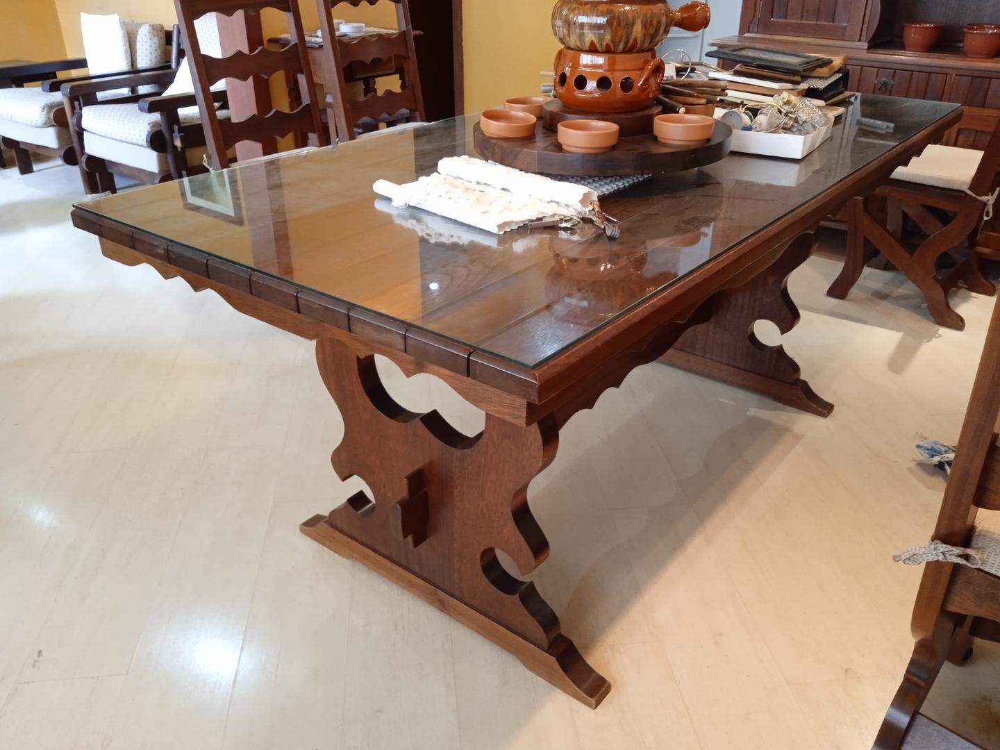 Mesa de jantar s/ cadeiras em Madeira Marrom 80 cm x 180 cm x 90 cm