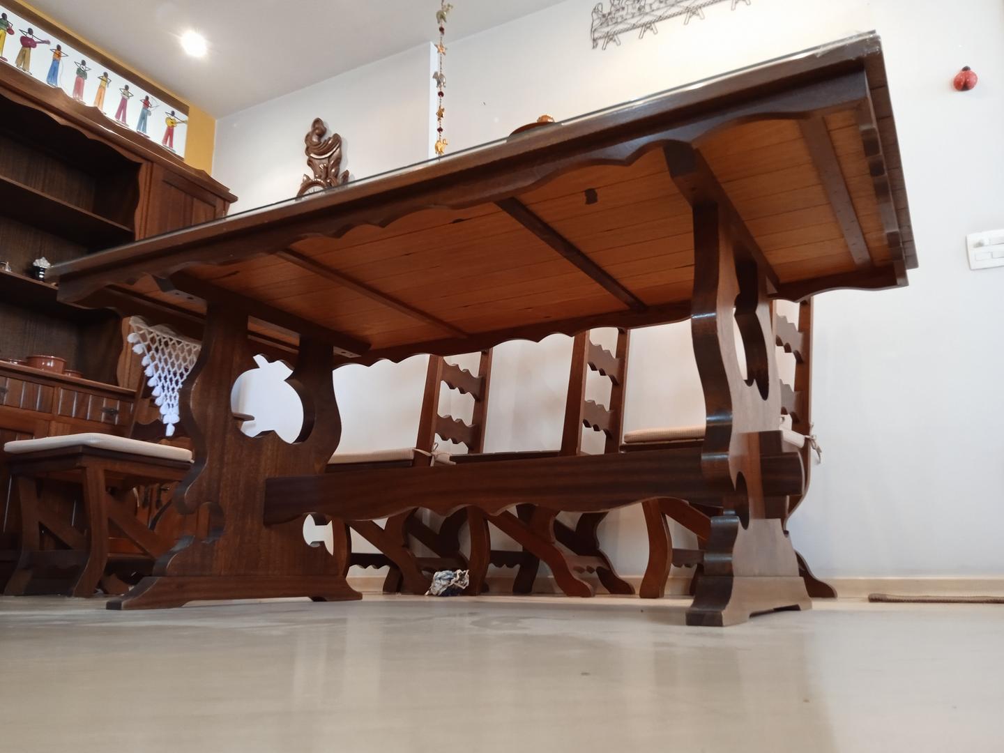 Mesa de jantar s/ cadeiras em Madeira Marrom 80 cm x 180 cm x 90 cm