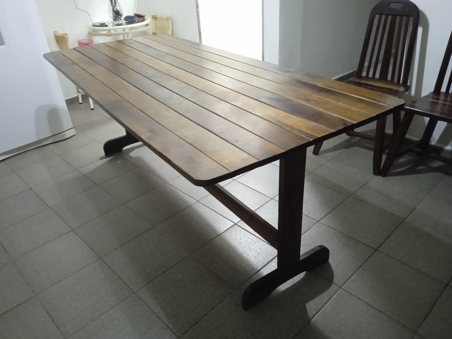 Mesa de jantar em Madeira Marrom 76 cm x 90 cm x 200 cm