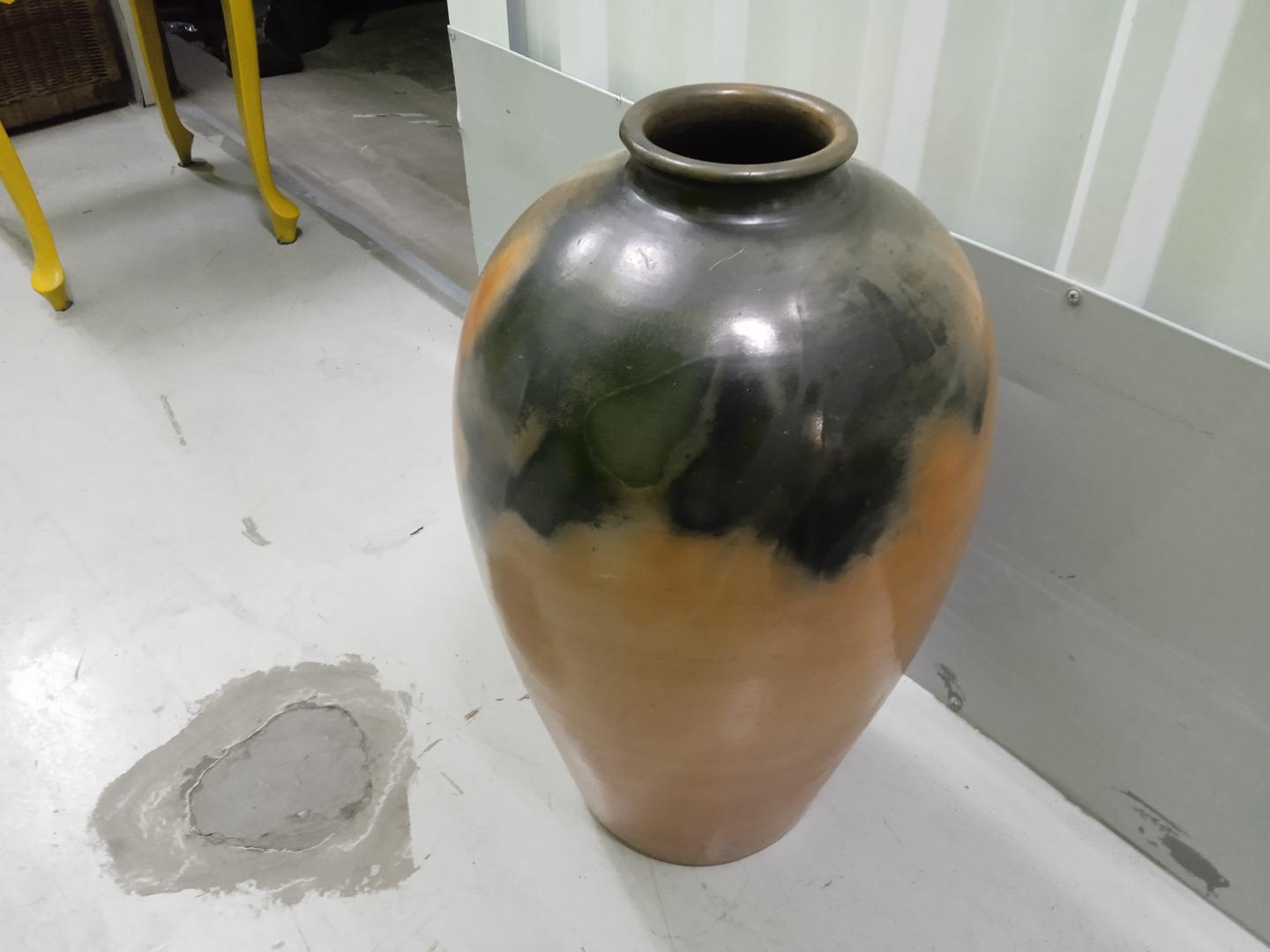 Vaso decorativo em Cerâmica Marrom 50 cm x 34 cm x 34 cm