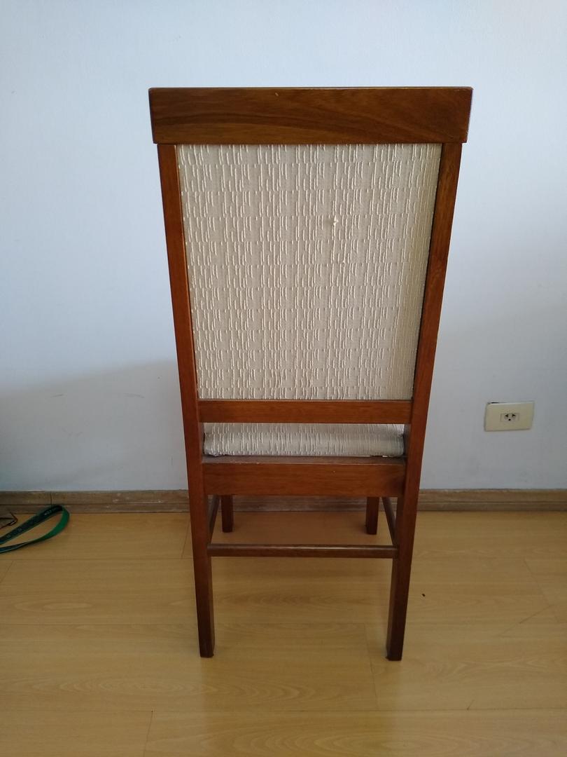 Cadeira de Jantar em Madeira / Estofado Bege 100 cm x 40 cm x 40 cm