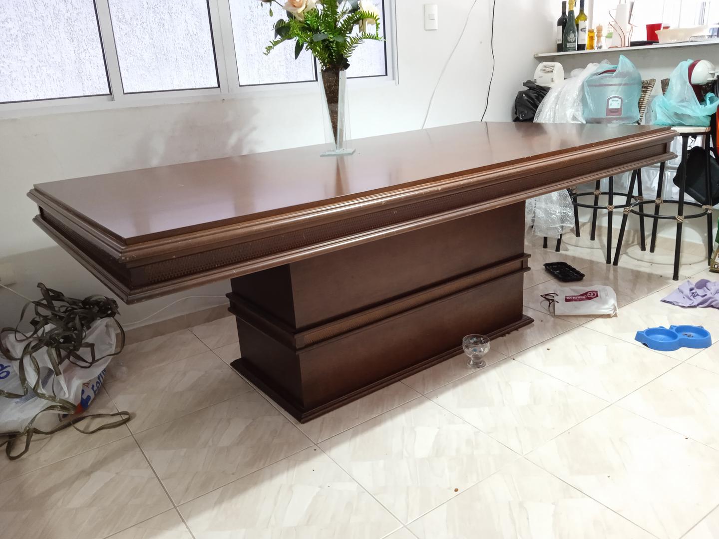 Mesa de jantar em Madeira Marrom 80 cm x 220 cm x 110 cm