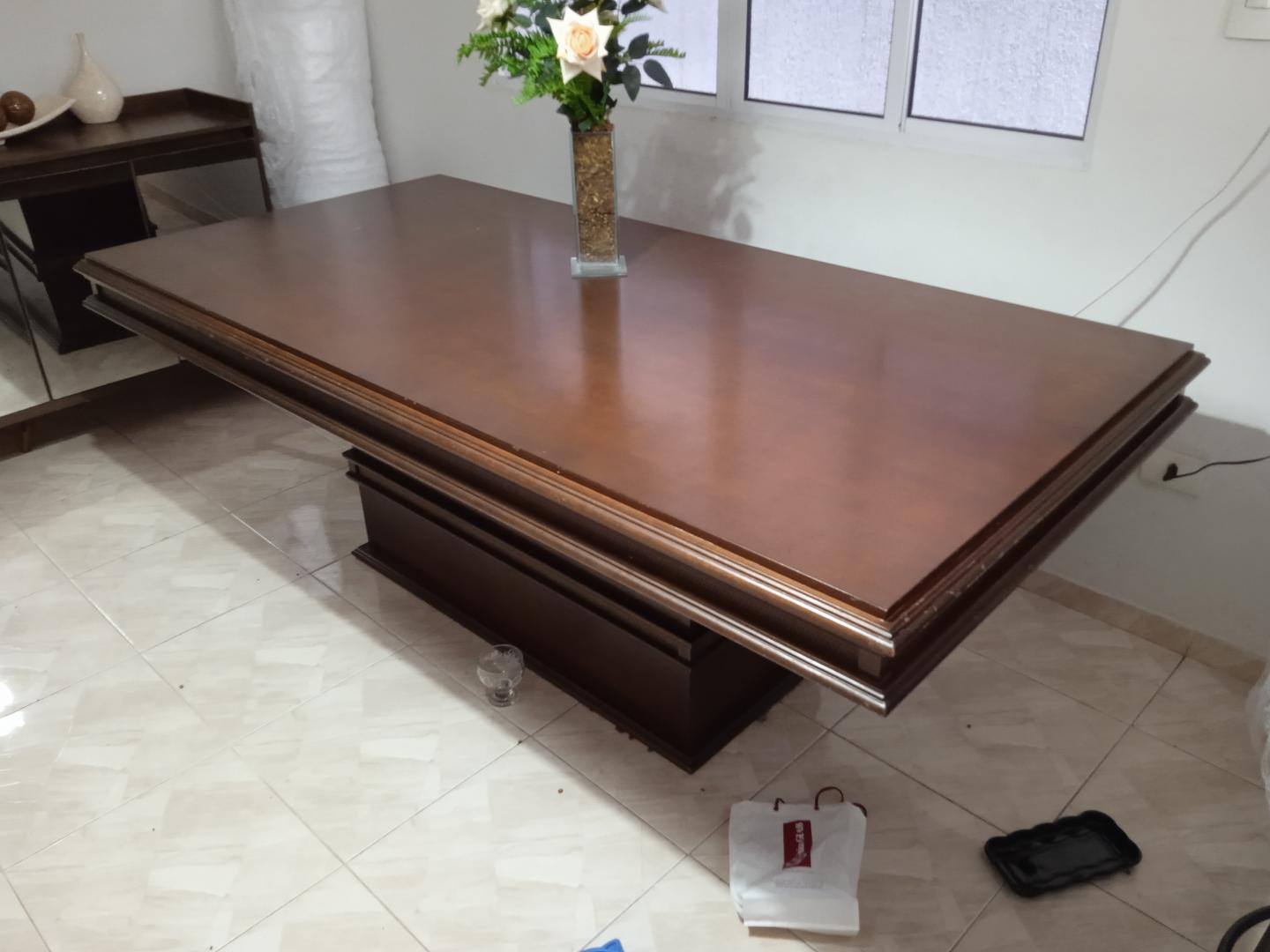 Mesa de jantar em Madeira Marrom 80 cm x 220 cm x 110 cm