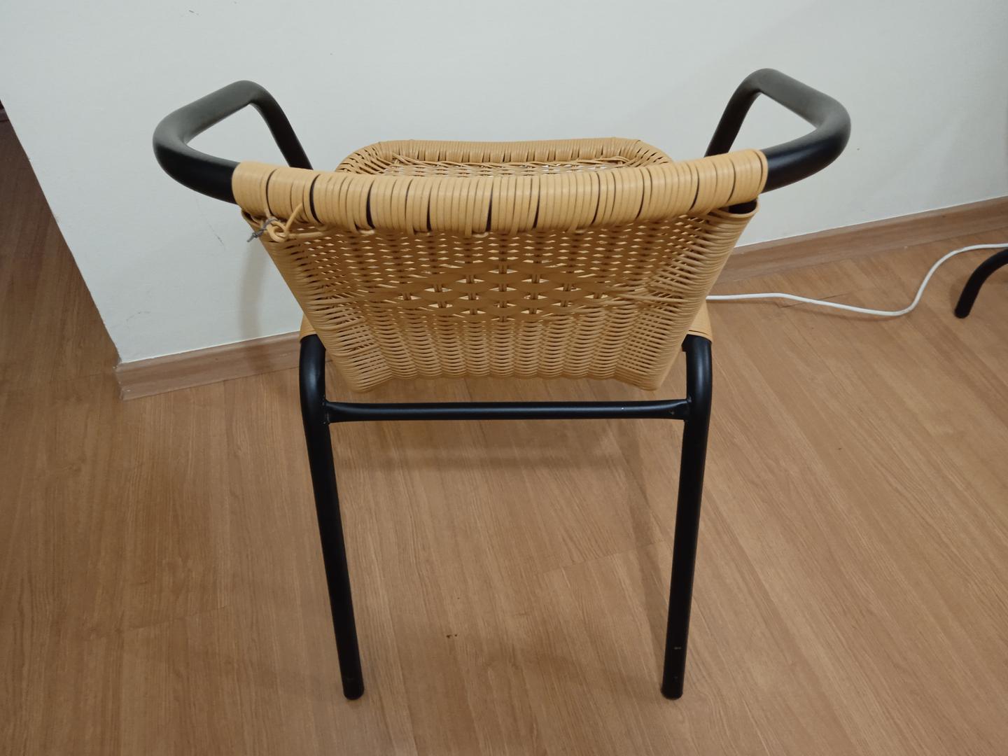Cadeira fixa em Vime Bege 80 cm x 53 cm x 58 cm