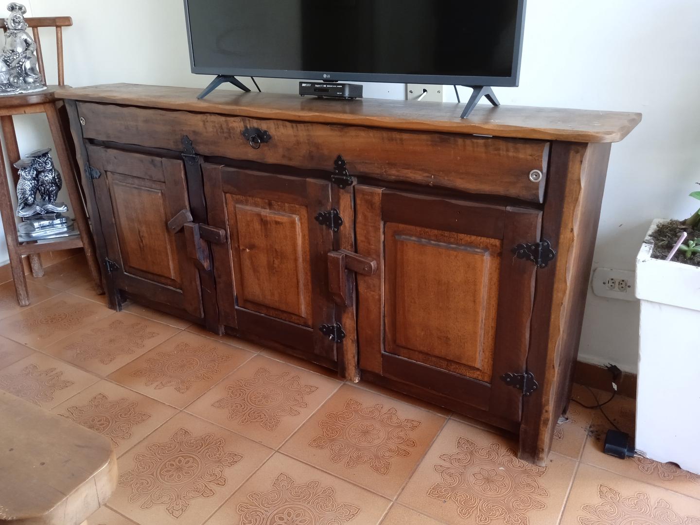 Buffet c/ 4 Portas em Madeira Marrom 80 cm x 175 cm x 30 cm