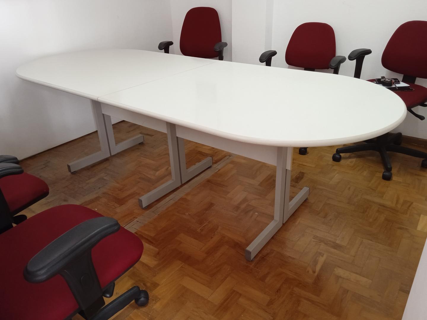 Mesa de reunião em MDF Bege 75 cm x 100 cm x 250 cm