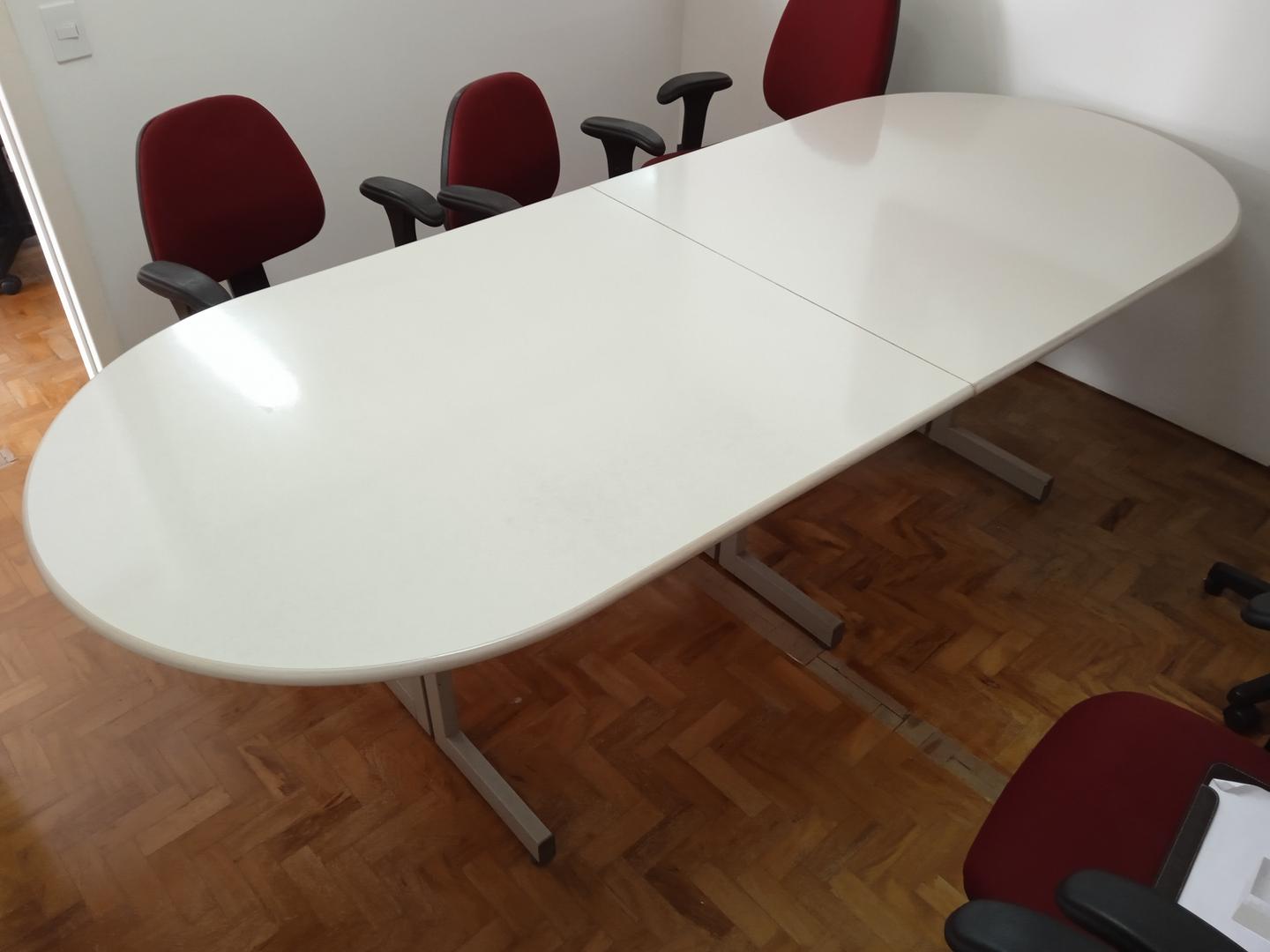 Mesa de reunião em MDF Bege 75 cm x 100 cm x 250 cm