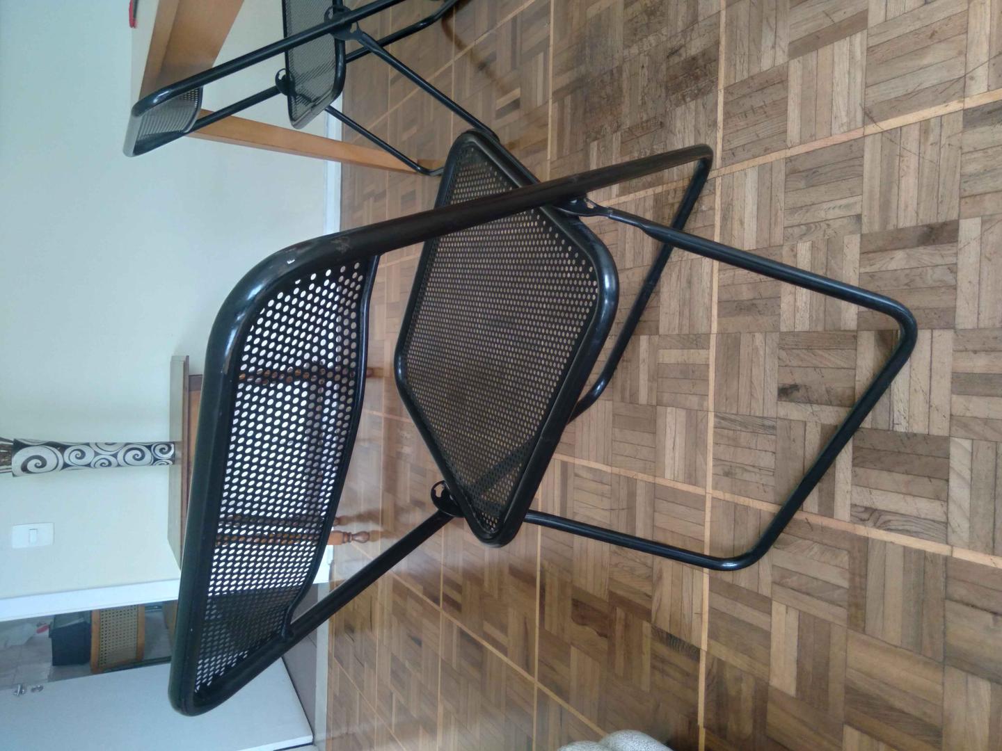 Cadeira dobrável s/ braços  em Aço Preto 79 cm x 50 cm x 50 cm