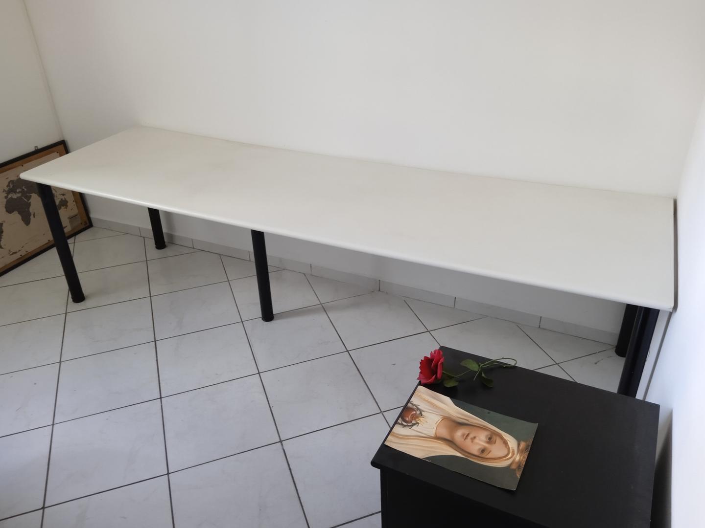 Mesa de escritório retangular em MDF Bege 73 cm x 278 cm x 80 cm