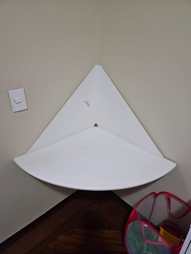 Escrivaninha suspensa quina em MDF Branco 523 cm x 99 cm x 70 cm