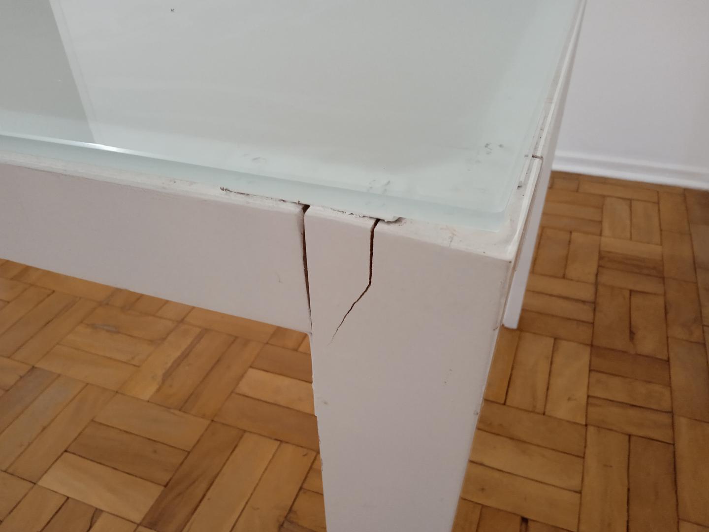 Mesa de jantar em Madeira / Vidro Branco 75 cm x 163 cm x 88 cm