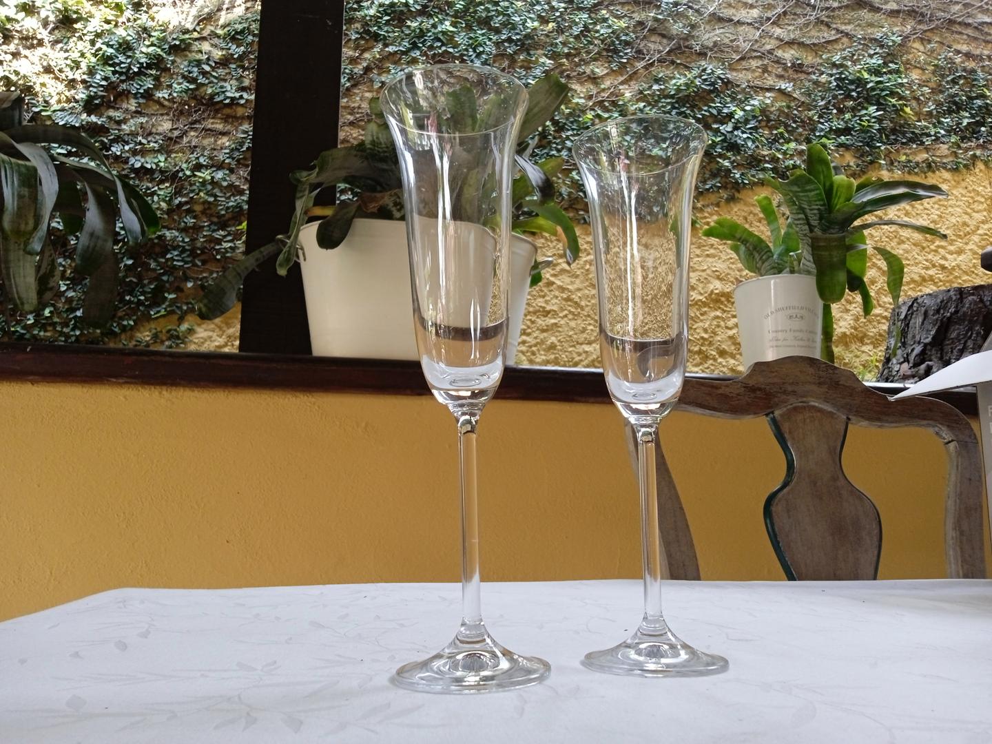 Conjunto de Taça p/ champagne em Vidro Transparente 26 cm x 7 cm x 7 cm