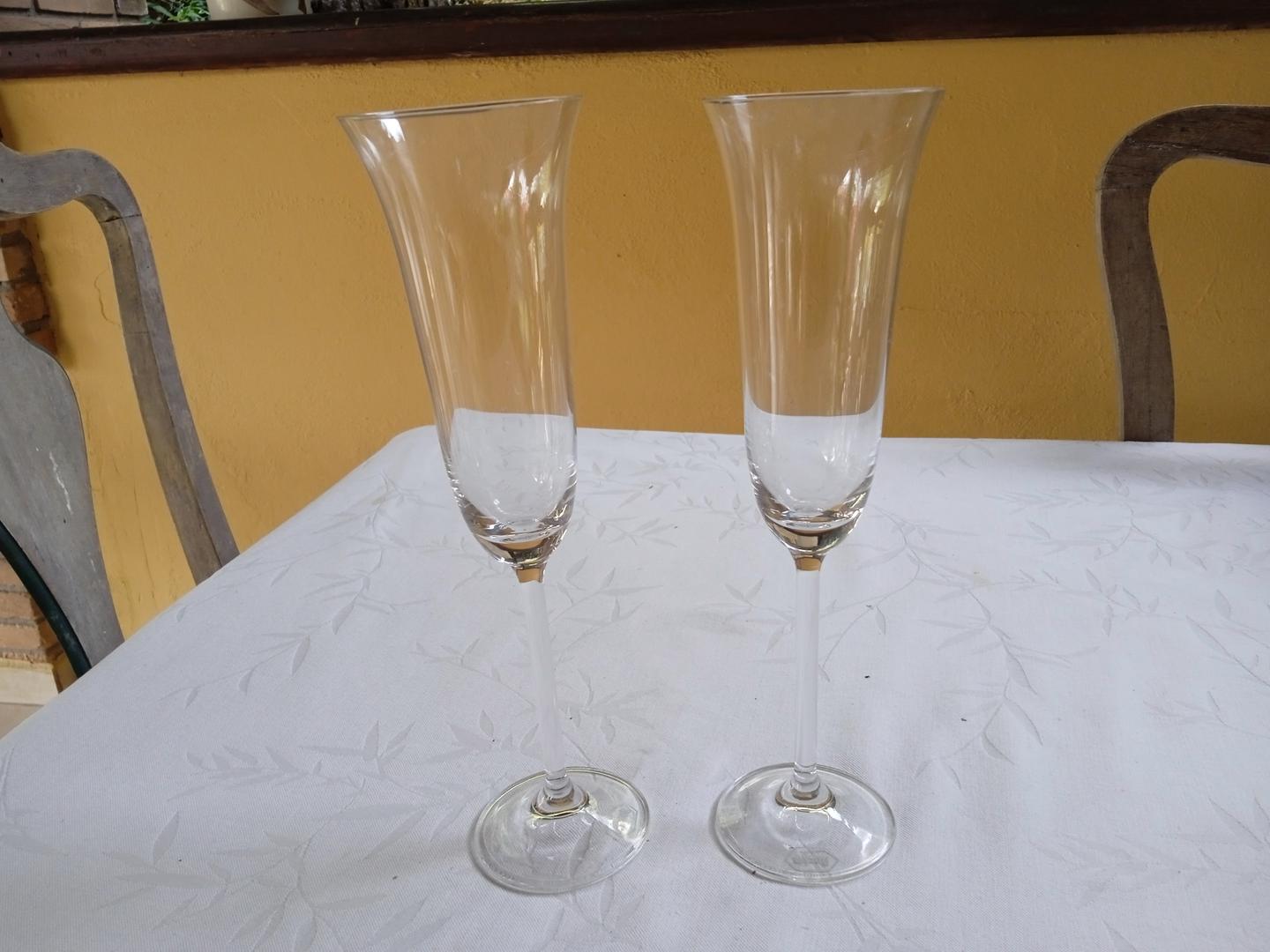 Conjunto de Taça p/ champagne em Vidro Transparente 26 cm x 7 cm x 7 cm