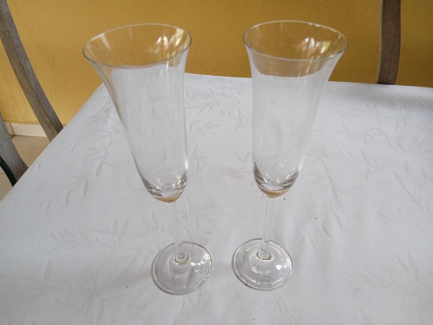 Conjunto de Taça p/ champagne em Vidro Transparente 26 cm x 7 cm x 7 cm