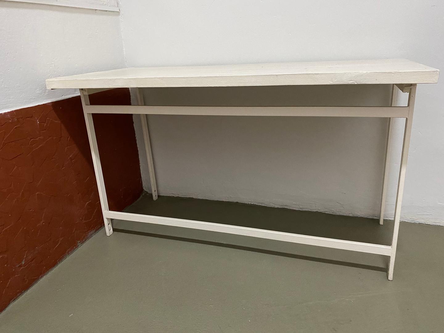 Mesa de expedição/Industrial retangular em Aço / Ferro Branco 80 cm x 136 cm x 62 cm