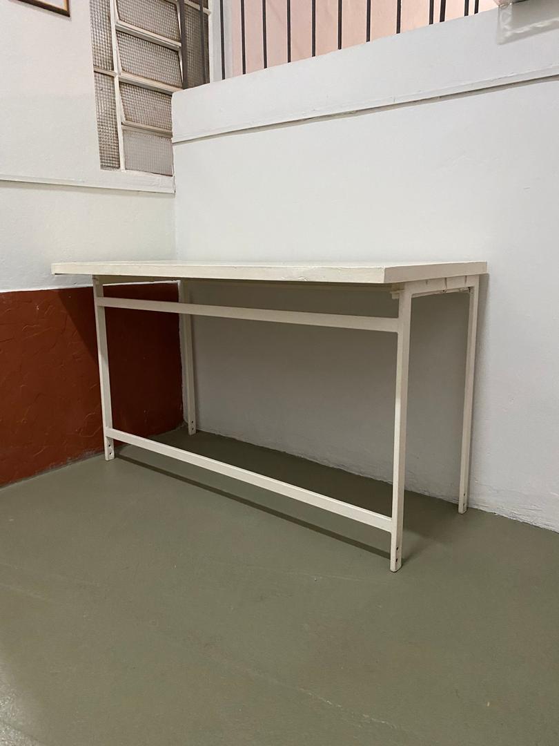 Mesa de expedição/Industrial retangular em Aço / Ferro Branco 80 cm x 136 cm x 62 cm