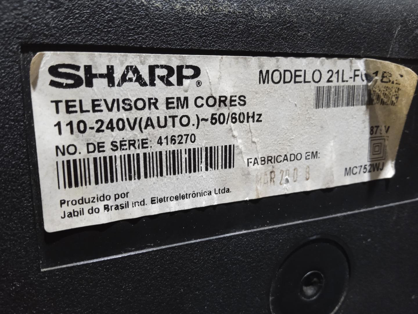 Televisão 21 polegadas, Sharp.