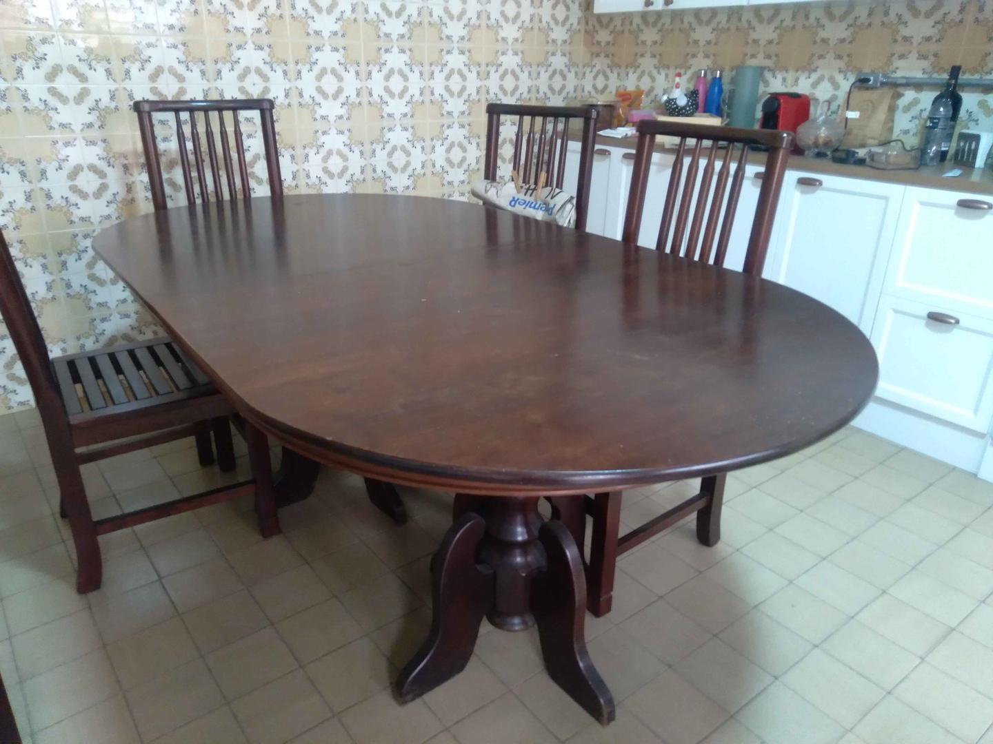 Mesa de jantar expansível  em Madeira Marrom 76 cm x 108 cm x 195 cm