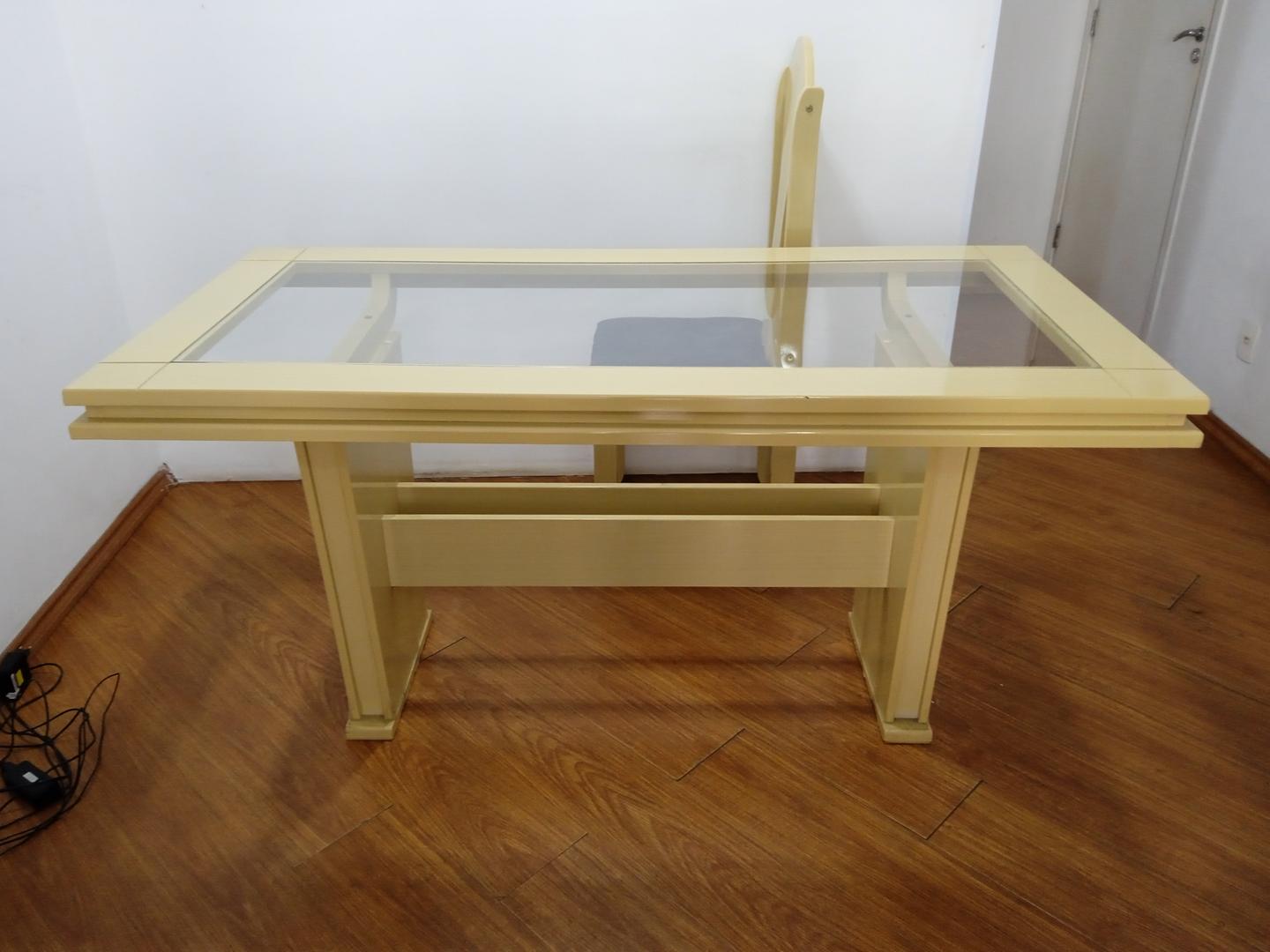 Mesa de jantar em MDF Bege 81 cm x 80 cm x 160 cm