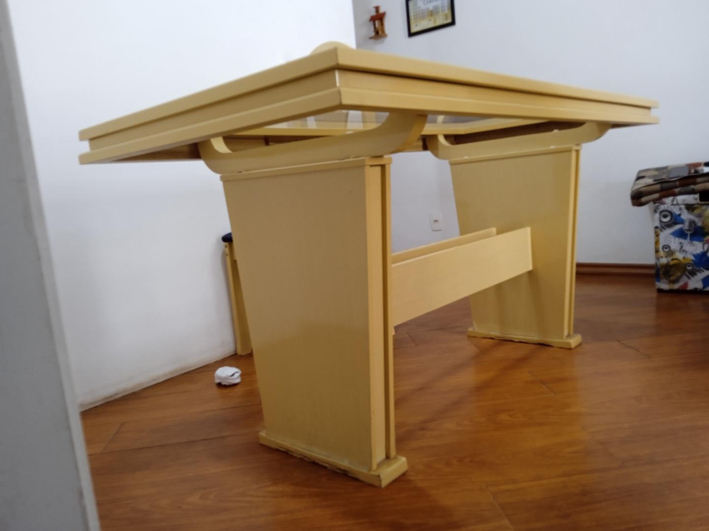 Mesa de jantar em MDF Bege 81 cm x 80 cm x 160 cm