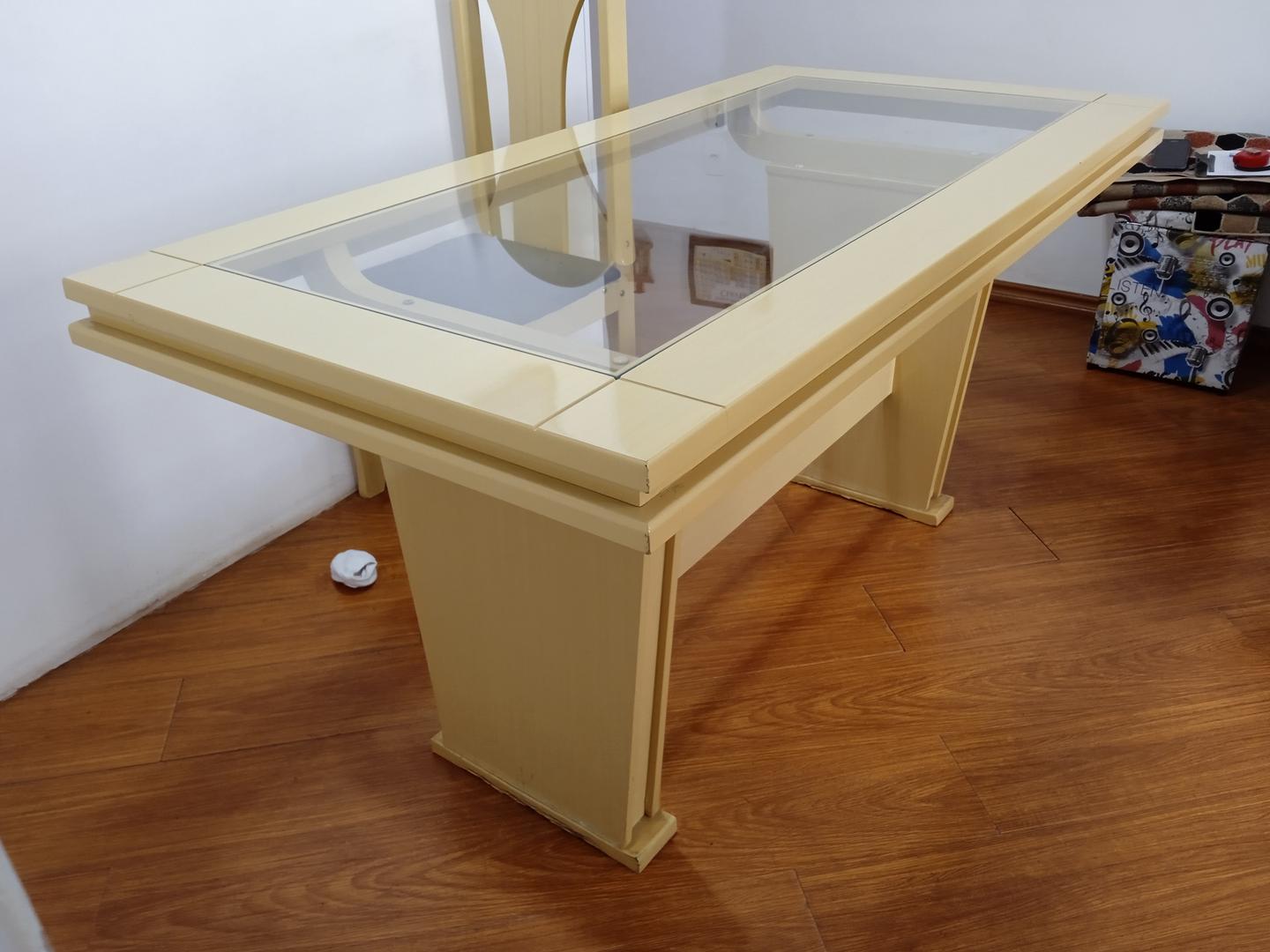 Mesa de jantar em MDF Bege 81 cm x 80 cm x 160 cm