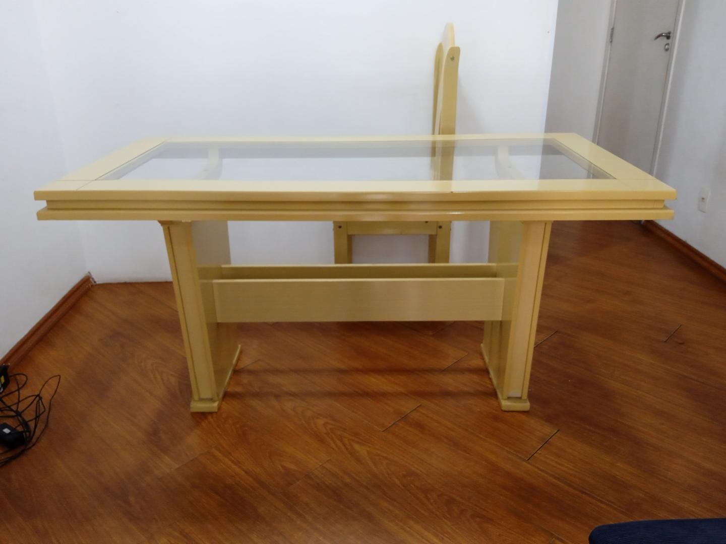 Mesa de jantar em MDF Bege 81 cm x 80 cm x 160 cm