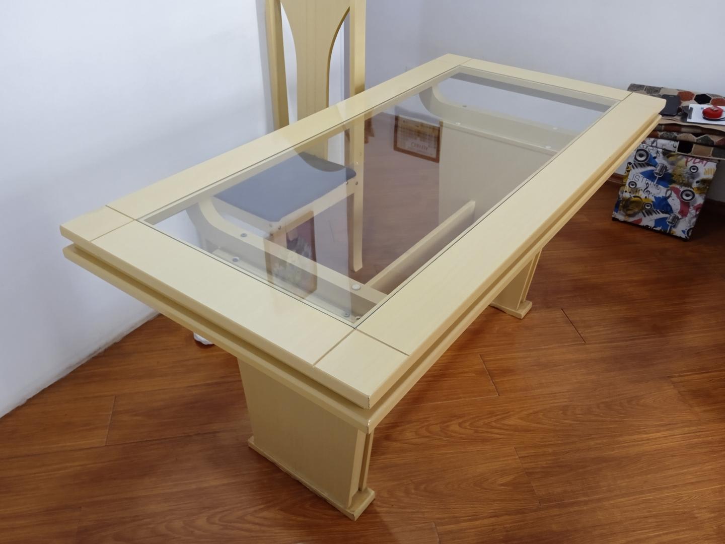 Mesa de jantar em MDF Bege 81 cm x 80 cm x 160 cm