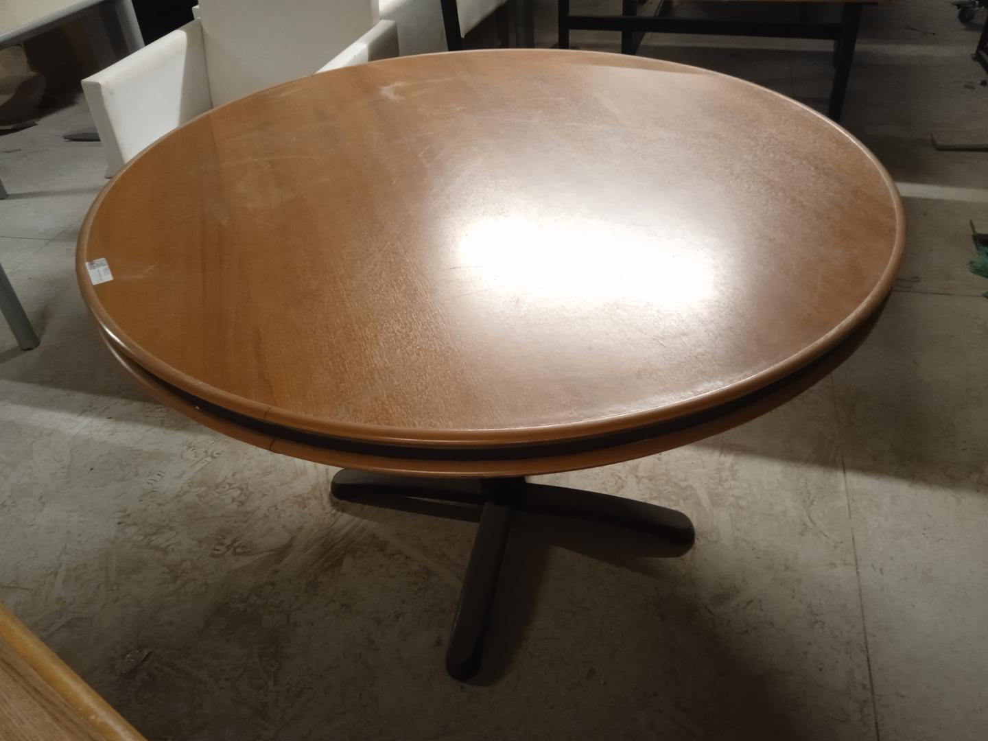 Mesa de jantar redonda em MDF Marrom 75 cm x 122 cm x 122 cm