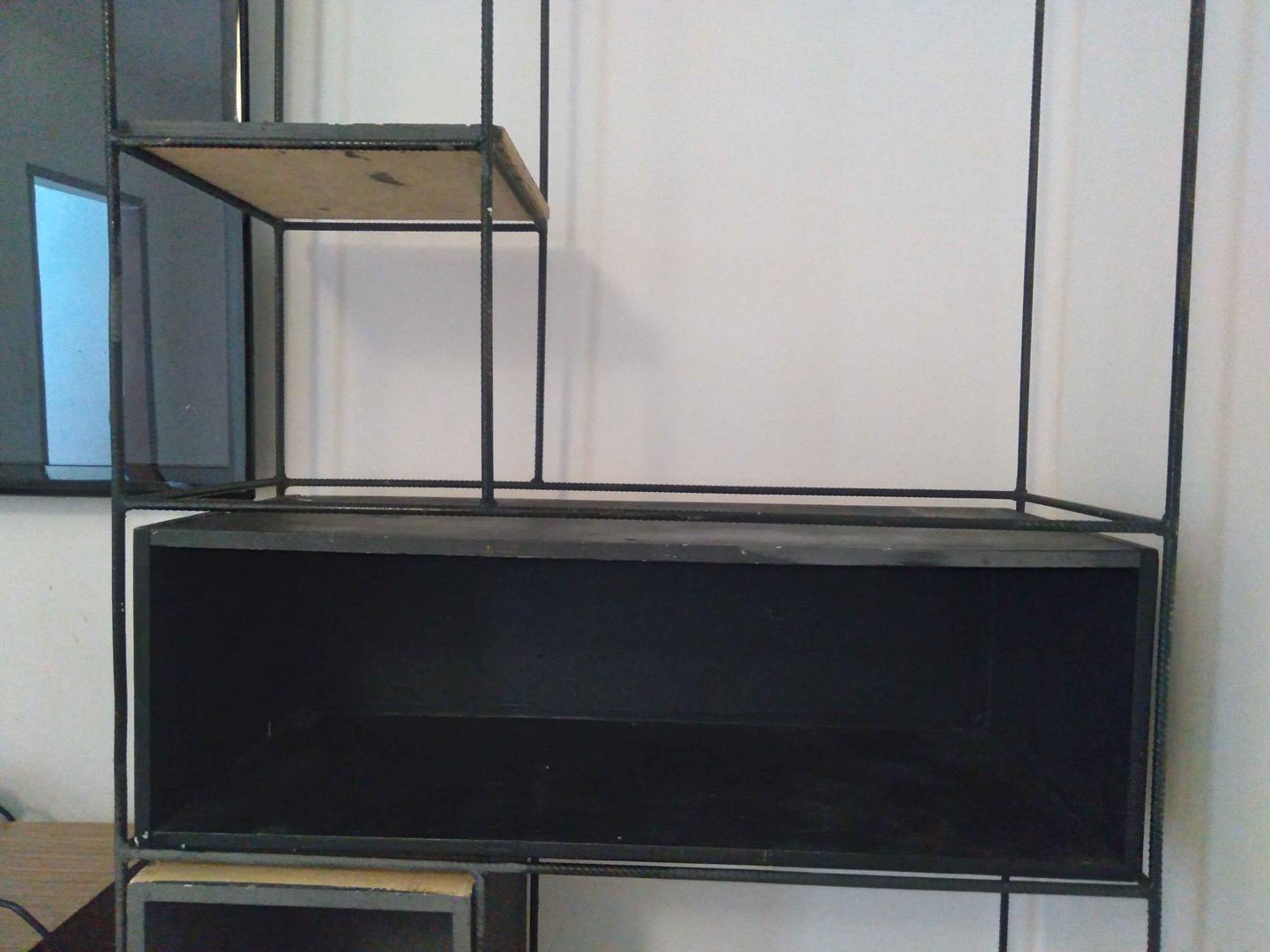 Estante Industrial c/ nichos em MDP / Aço Preto 180 cm x 91 cm x 36 cm