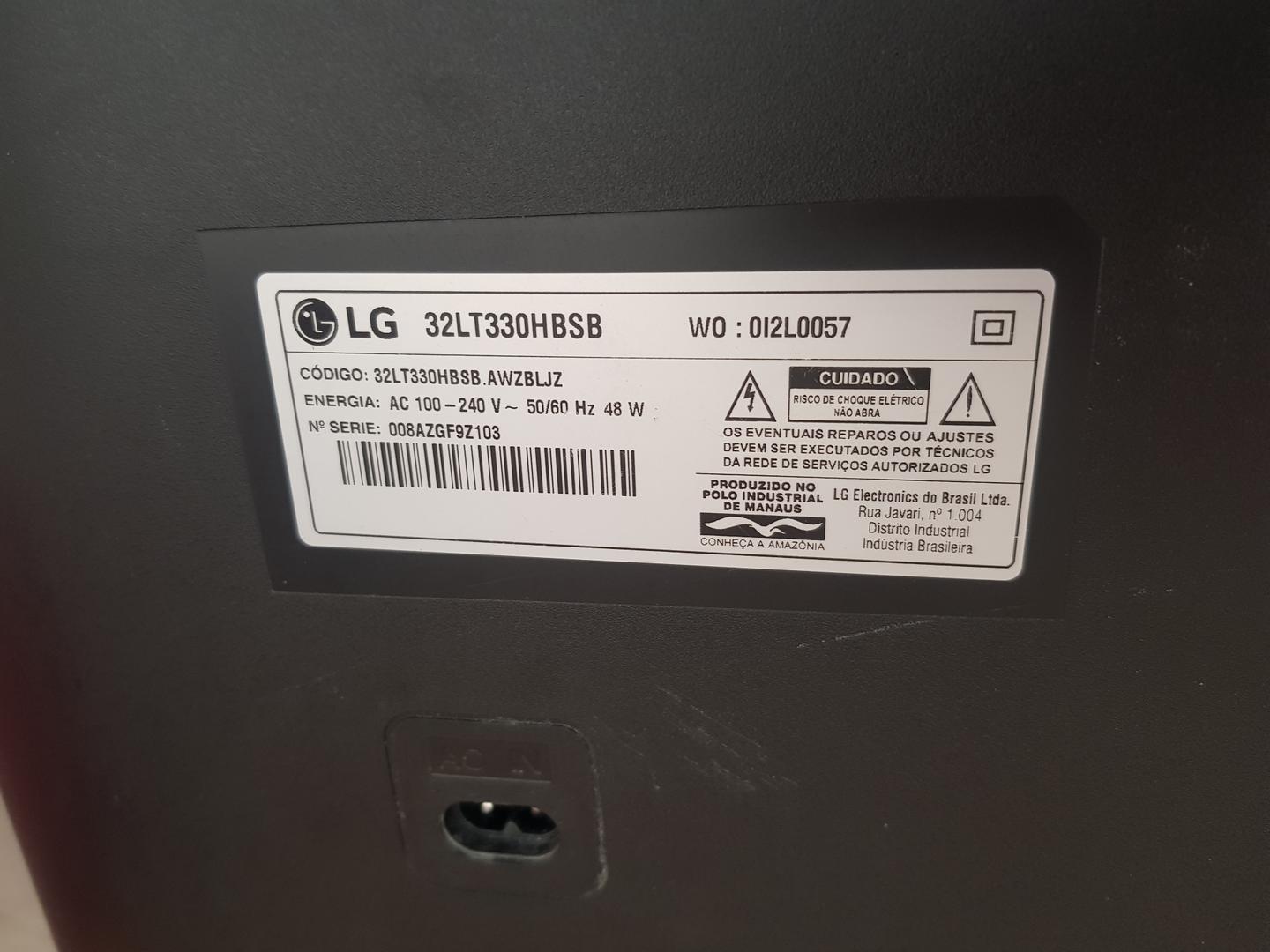 TV LG 32' Polegadas LG 32LT330HBSB Preto