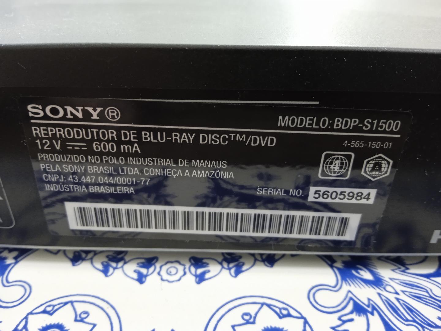 Blu-ray Sony BDP-S1500 Preto