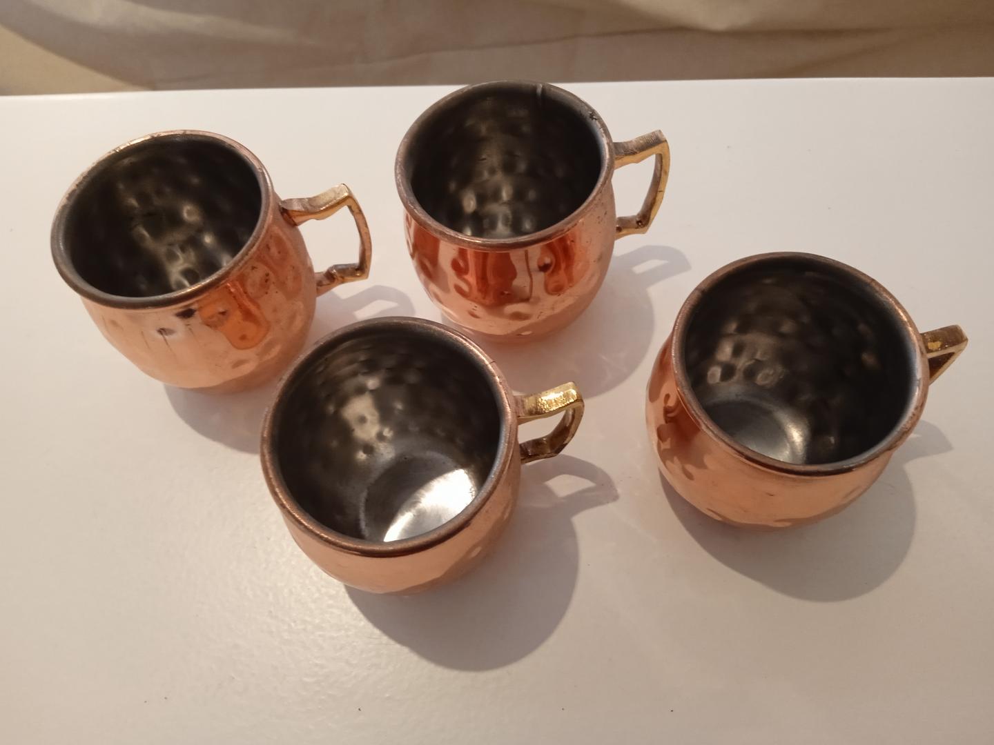 Conjunto de caneca em Metal Cobre 5 cm x 4 cm x 6 cm