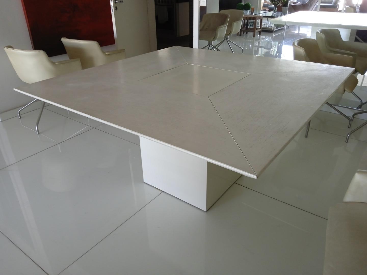 Mesa de jantar em Madeira Bege 76 cm x 150 cm x 150 cm