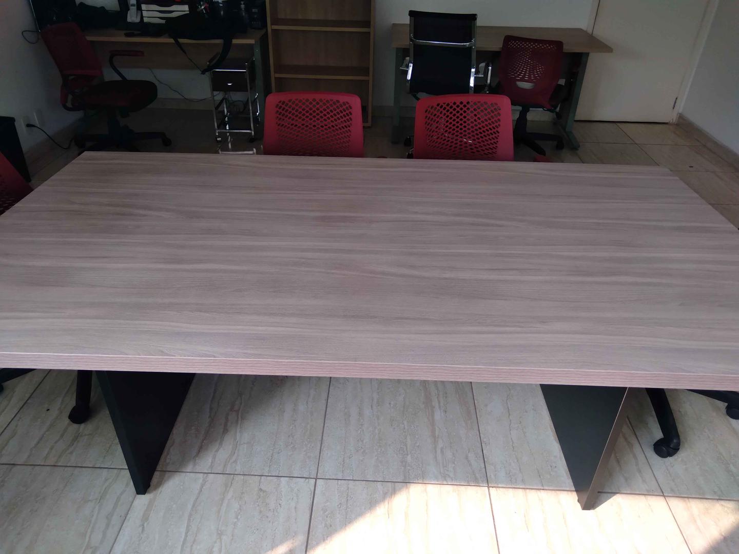 Mesa de reunião  em MDF Bege 75 cm x 211 cm x 110 cm