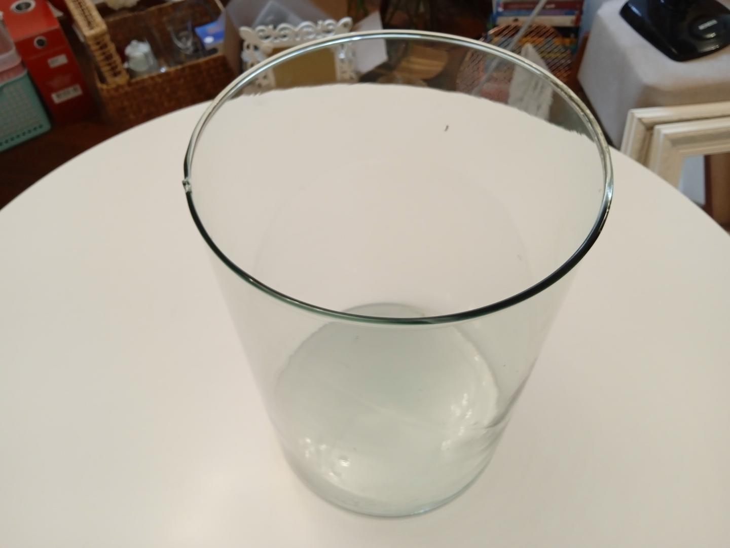 Vaso Cilíndrico  em Vidro Transparente 30 cm x 20 cm x 20 cm