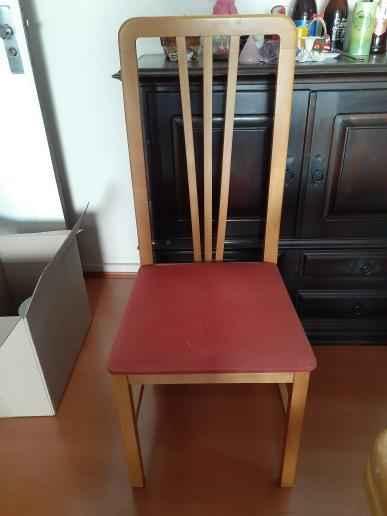 Cadeira de Jantar s/ braços  em Madeira / Estofado Marrom 110 cm x 45 cm x 45 cm