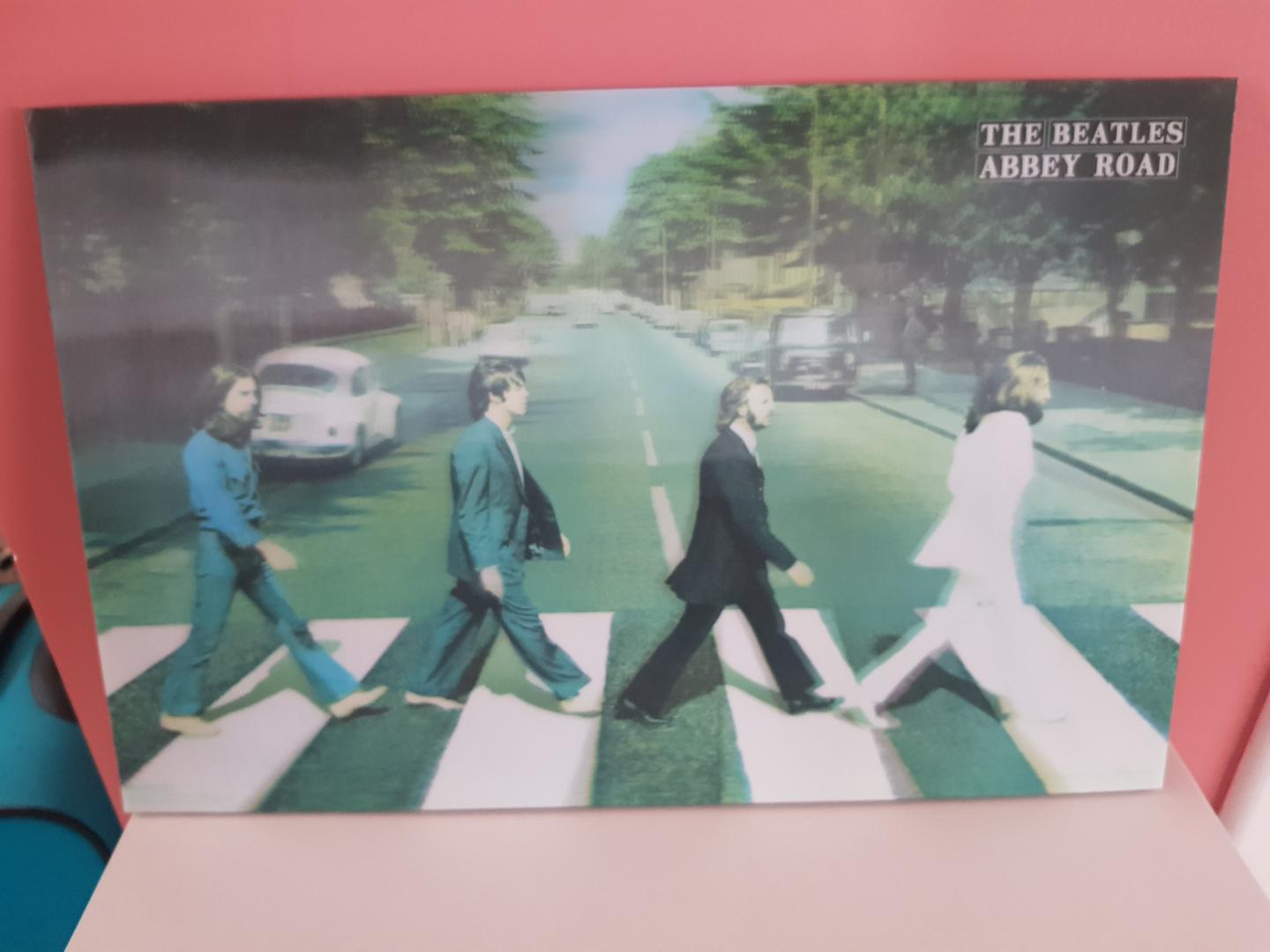 Poster dos Beatles 3D em Tela Colorido 1 cm x 43 cm x 28 cm