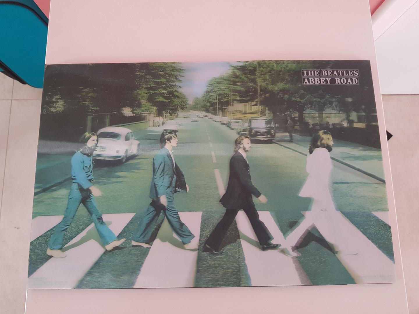 Poster dos Beatles 3D em Tela Colorido 1 cm x 43 cm x 28 cm