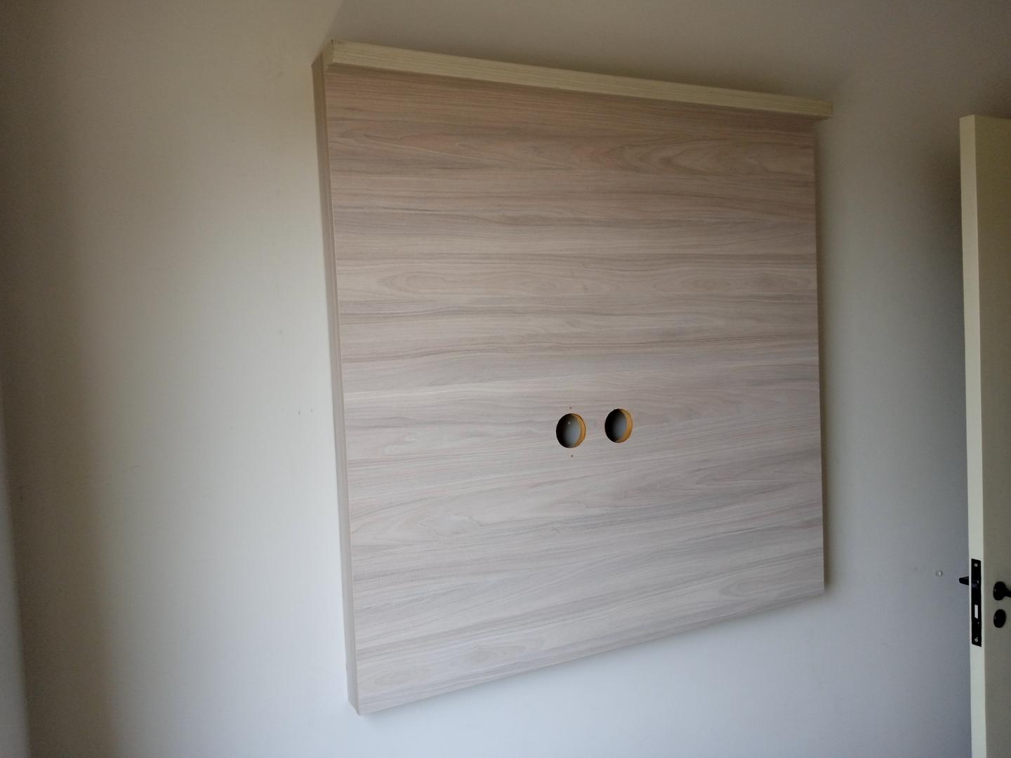 Painel p/ televisão em MDF Bege 100 cm x 100 cm x 10 cm