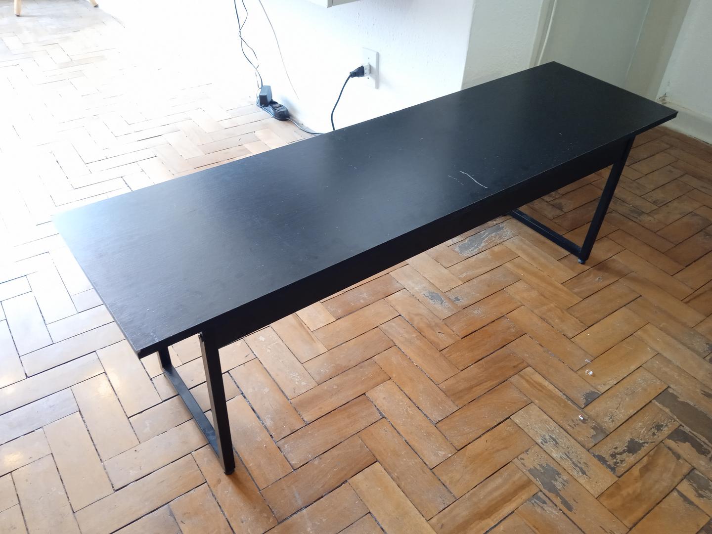 Banco c/ 3 lugares em MDF Preto 42 cm x 130 cm x 37 cm