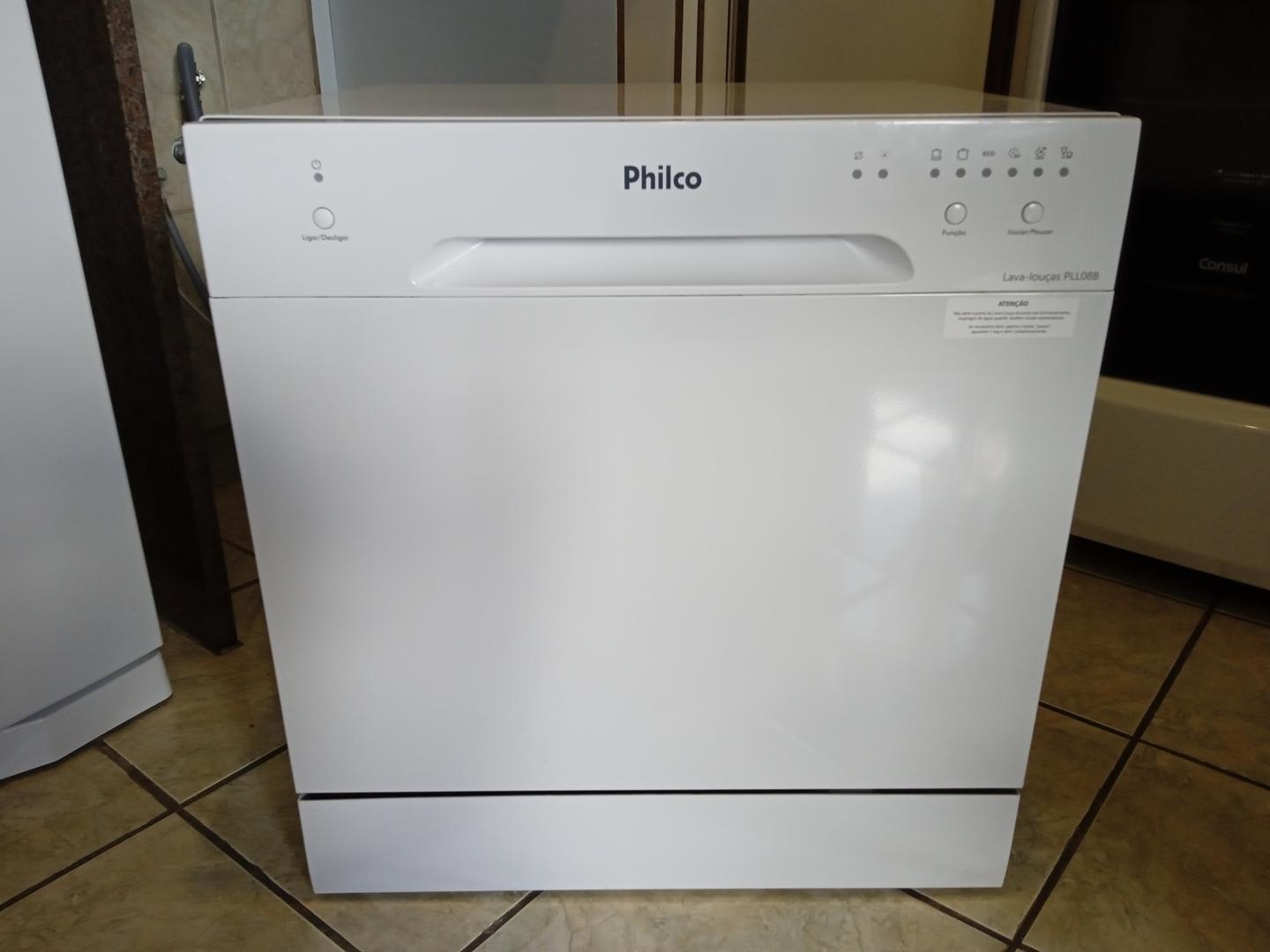 Máquina de lavar louças Philco PLL08B em Aço Branco 59 cm x 55 cm x 50 cm