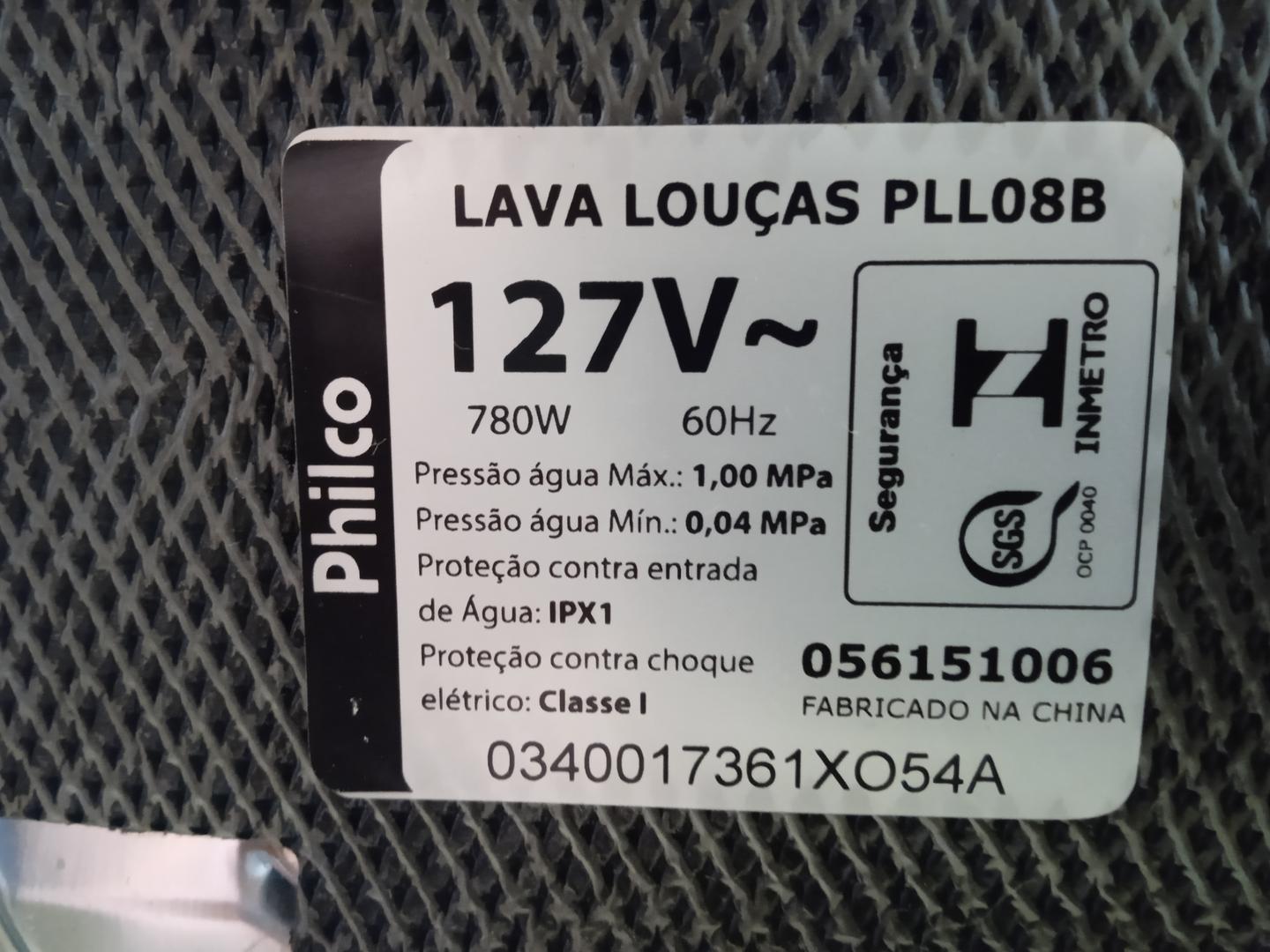 Máquina de lavar louças Philco PLL08B em Aço Branco 59 cm x 55 cm x 50 cm