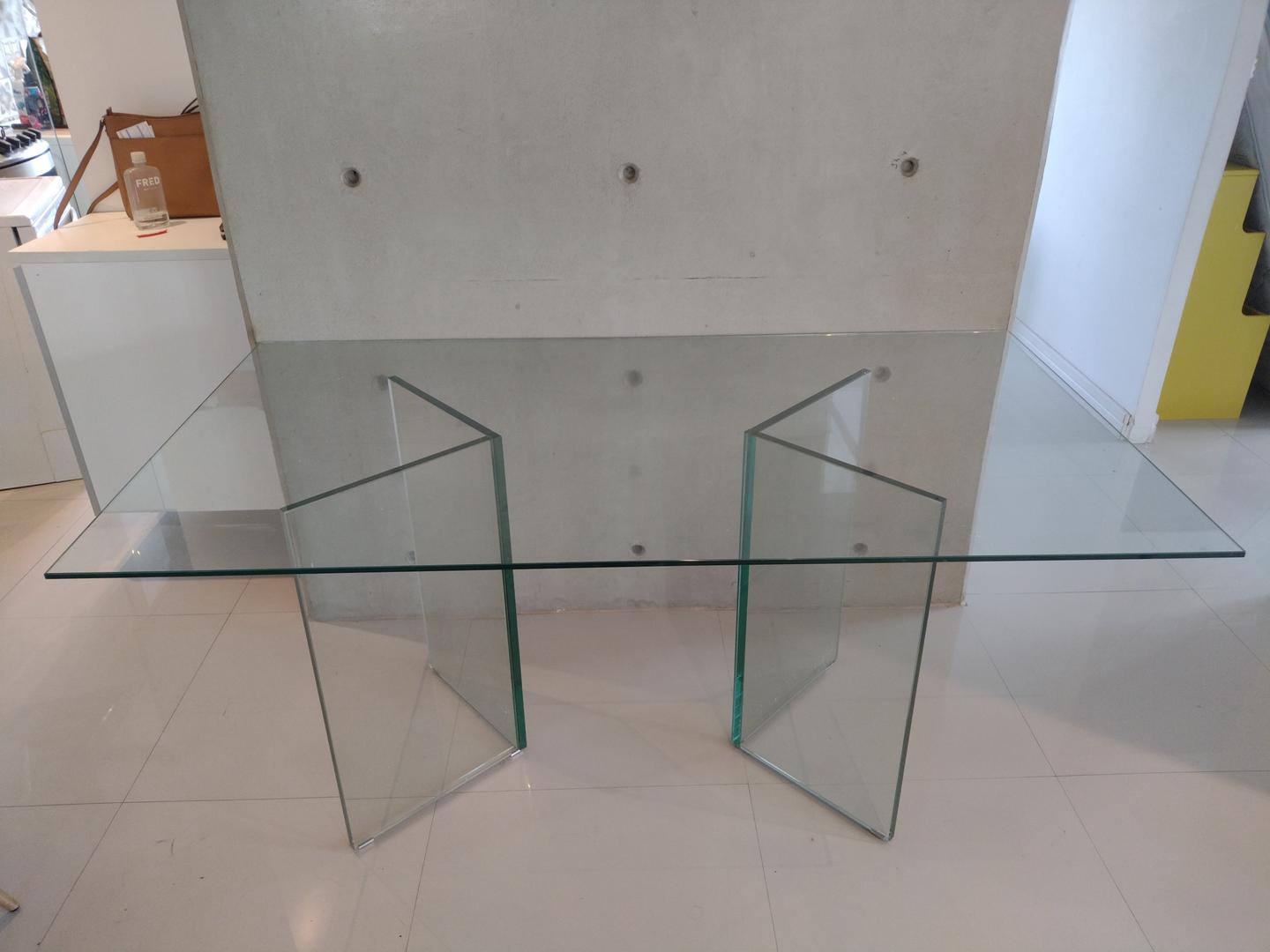 Mesa de Jantar em Vidro Transparente 74 cm x 160 cm x 90 cm