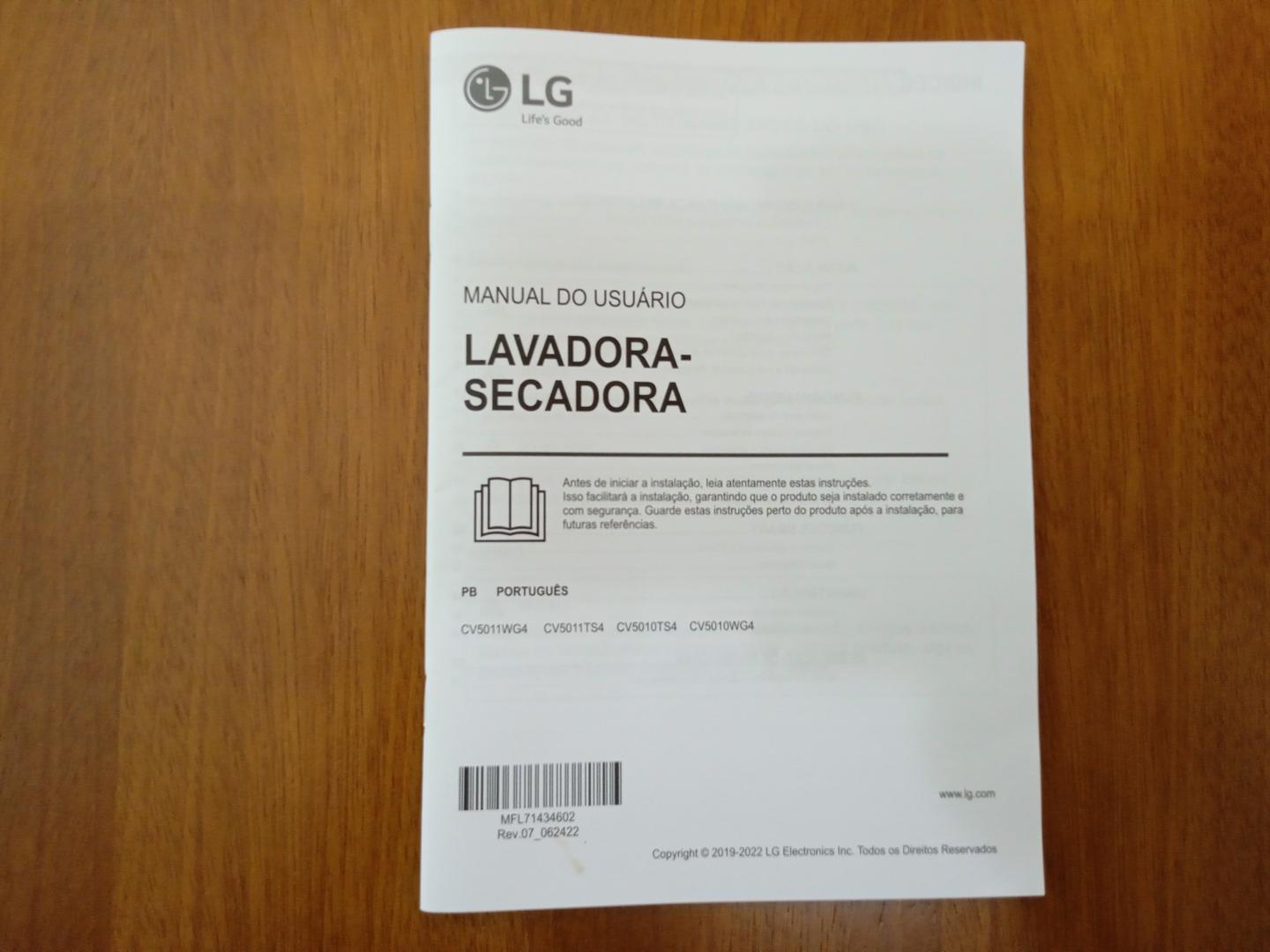 Máquina lava e seca LG CV5011WG4 em Aço / Plástico Branco 85 cm x 60 cm x 56 cm